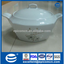 kitchen utensils high quality China tureen, 2L square container for soup with lid